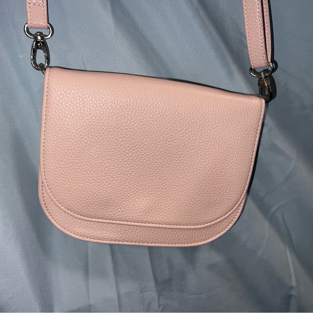 Jewel by Thirty One Elegant Pink Leather Crossbody Bag